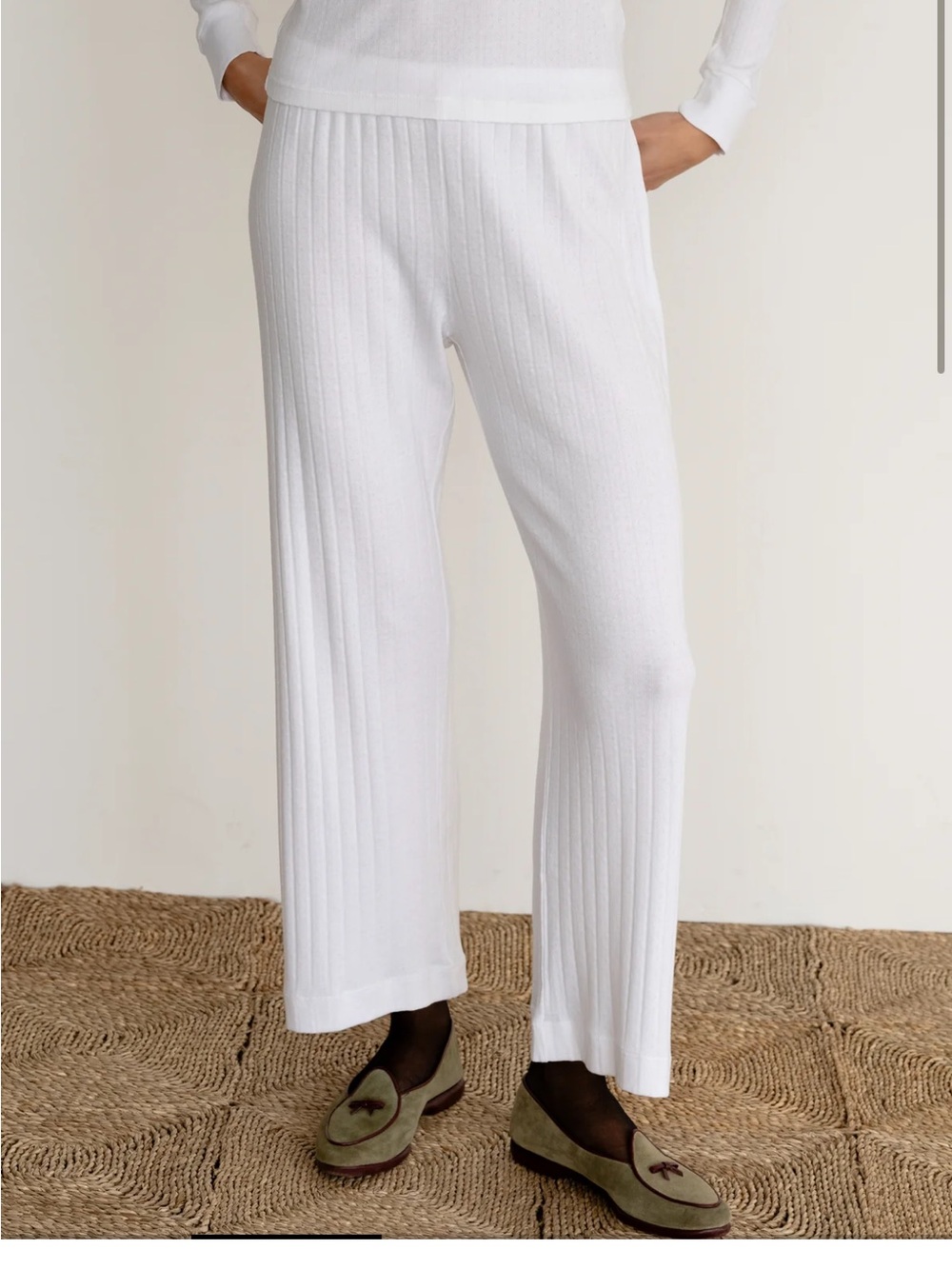 donni pointelle simple crop pant